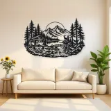 Camper Van Forest Metal Wall Art | Travel and City Wall Decor