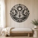 Twin Crescent Balance Metal Wall Art | Modern Abstract Metal Decor - lifestyle view 5