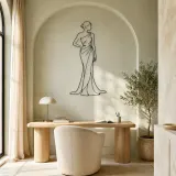 One Shoulder Gown Metal Wall Art | Fashion Figure Wall Decor - lifestyle view 4
