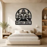 Personalized Gorilla Powerlifting Metal Wall Art for Gym Decor - lifestyle view 2