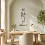 Sleek Gown Backline Metal Wall Art | Fashion Figure Wall Decor - lifestyle view 4