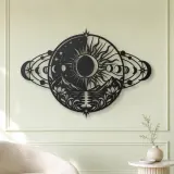 Eclipse Harmony Metal Wall Art | Celestial Boho Wall Decor - lifestyle view 2