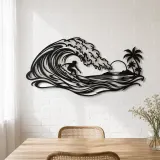 Surfer on the Curl Metal Wall Art | Coastal and Nautical Wall Decor - lifestyle view 4