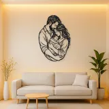 Parents with Newborn Metal Wall Art | Family Silhouette Decor