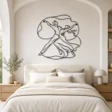Contemporary Duet Curve Metal Wall Art | Couple Dance Wall Decor - lifestyle view 2