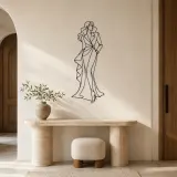 Asymmetrical Gown Pose Metal Wall Art | Fashion Figure Wall Decor - lifestyle view 3