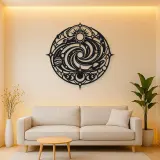 Galaxy Spiral Emblem Metal Wall Art | Celestial Boho Wall Decor