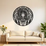 Mandala Moon Metal Wall Art | Spiritual Boho Metal Decor