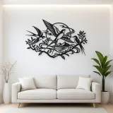 Swallow Flight Flow Metal Wall Art | Wildlife Silhouette Decor