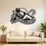 Clarinet Jazz Arc Metal Wall Art | Music Room Wall Decor