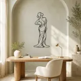 Curved Spine Figure Metal Wall Art | Feminine Figure Wall Decor - lifestyle view 4