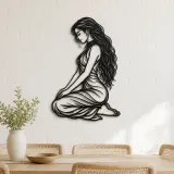 Kneeling Side Pose Metal Wall Art | Movement Silhouette Decor - lifestyle view 4