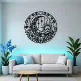Starry Crescent Garden Metal Wall Art | Botanical Metal Wall Decor