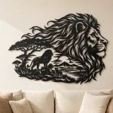 Décoration murale en métal Lion Head Flow | Silhouette Faune