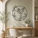 Compass Pose Line Metal Wall Art | Yoga and Meditation Wall Decor - lifestyle view 4