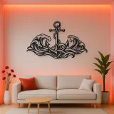 Anchor and Waves Metal Wall Art | Coastal and Nautical Wall Decor