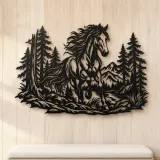 Horse in Forest Metal Wall Art | Equestrian Wall Decor - lifestyle view 5