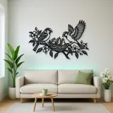 Sparrow Family Metal Wall Art | Wildlife Silhouette Decor