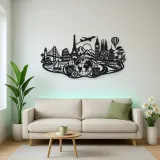 Passport Journey Symbol Metal Wall Art | Travel and City Wall Decor