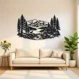 Endless Evergreen Horizon Metal Wall Art | Nature Silhouette Decor