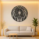 Mandala Moon Metal Wall Art | Spiritual Boho Metal Decor