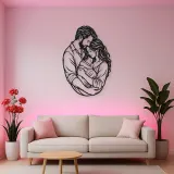 Parents with Newborn Metal Wall Art | Family Silhouette Decor