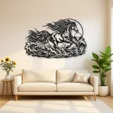Horse Ocean Gallop Metal Wall Art | Equestrian Wall Decor