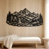 Waterfall Mountain Valley Metal Wall Art | Nature Silhouette Decor - lifestyle view 5