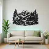 Misty Woodland Layers Metal Wall Art | Nature Silhouette Decor