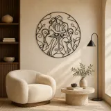 Seated Cafe Lovers Metal Wall Art | Romantic Couple Decor - lifestyle view 5