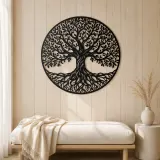 Classic Tree of Life Metal Wall Art | Botanical Metal Wall Decor - lifestyle view 5