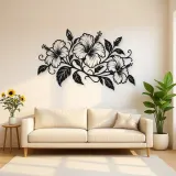 Hibiscus Flow Metal Wall Art | Botanical Metal Wall Decor