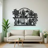 Kitchen Herb Shelf Metal Wall Art | Cozy Home Metal Decor