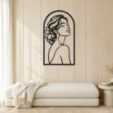 Beauty in Arch Metal Wall Art | Minimalist Woman Line Art - lifestyle view 5