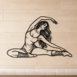 Floor Stretch Muse Metal Wall Art | Movement Silhouette Decor - lifestyle view 5