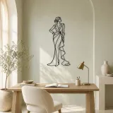 Designer Gown Profile Metal Wall Art | Fashion Figure Wall Decor - lifestyle view 4