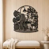 Reading Chair Corner Metal Wall Art | Cozy Home Metal Decor - lifestyle view 5