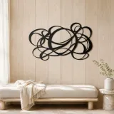 Asymmetric Circle Dance Metal Wall Art | Modern Abstract Metal Decor - lifestyle view 5