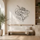 Insegna in Metallo Posizione Jazz | Decorazione Murale Silhouette di Danza