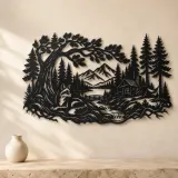 Fox beneath the Trees Metal Wall Art | Wildlife Silhouette Decor - lifestyle view 3