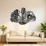 Microphone Melody Metal Wall Art | Music Room Wall Decor