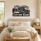 Personalized Grain Hopper Semi Truck Farm Metal Wall Art - lifestyle view 2