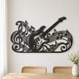 Guitar Melody Flow Metal Wall Art | Music Room Wall Decor - lifestyle view 4