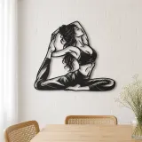 Pigeon Pose Serenity Metal Wall Art | Movement Silhouette Decor - lifestyle view 4