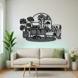 Record Player Corner Metal Wall Art | Music Room Wall Decor