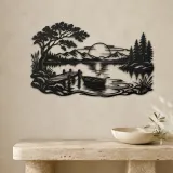 Calm Lake Ripples Metal Wall Art | Nature Silhouette Decor - lifestyle view 3