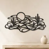 Layered Desert Curves Metal Wall Art | Nature Silhouette Decor - lifestyle view 3