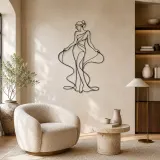 Silk Ribbon Woman Metal Wall Art | Fashion Figure Wall Decor - lifestyle view 5