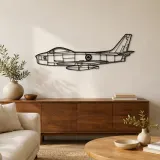 Silhouette de avión F86 Sabre Canada en metal, decoración mural de aviación
