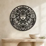 Third Eye Sun Metal Wall Art | Spiritual Boho Metal Decor - lifestyle view 3
